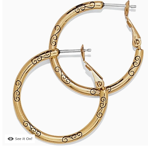 Brighton Small Hoop Charm Earrings Gold