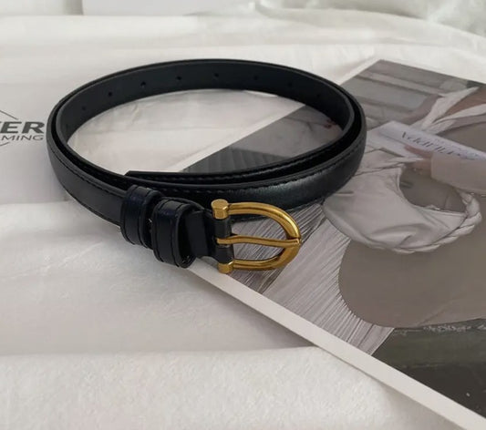 Black Thin Retro Belt