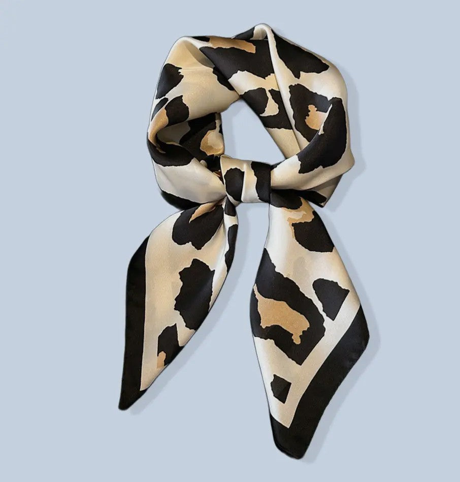 Leopard Print Square Scarf 27x27in