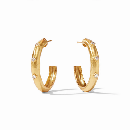 Julie Vos Noel Stone Hoop Gold Cubic Zirconia M