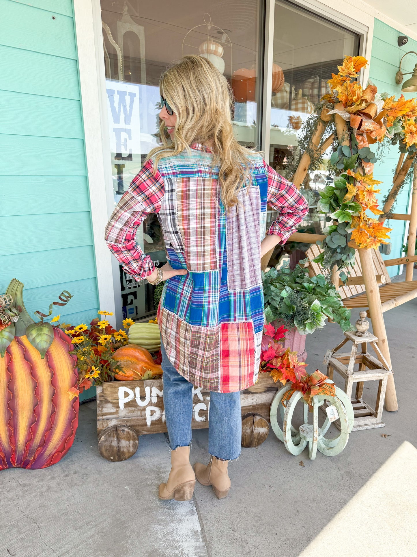Plaid Embroidered Nina Top