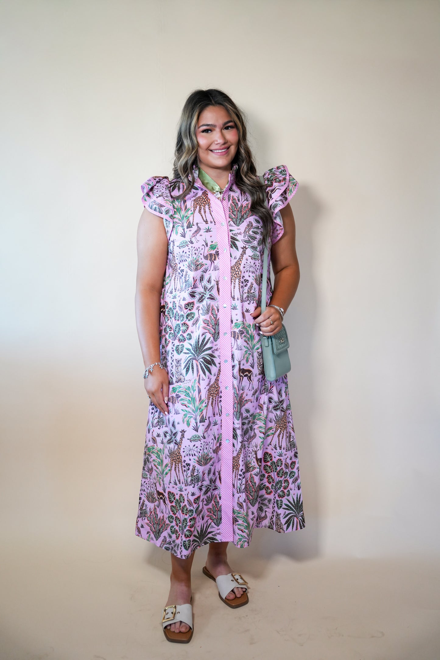 Pink Wild Jungle Print Dress