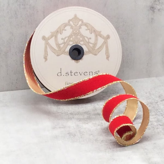 1 in x 25yds Velvet Cranberry Ribbon