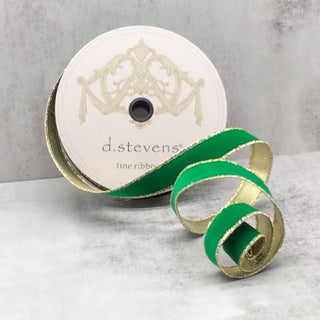 1 in x 25yds Velvet Forest Green Ribbon
