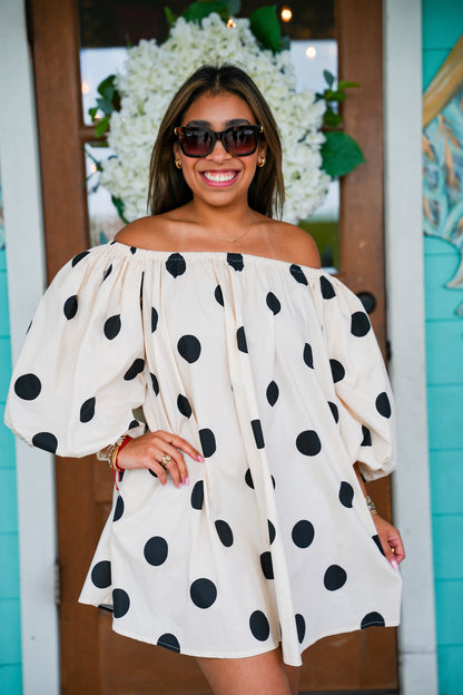 Black Polka Dot Mini Dress