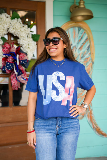 USA Picnic Blue Tee