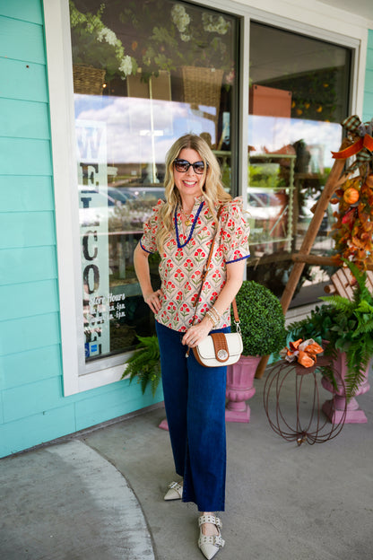Layerz Haley Red Floral Top