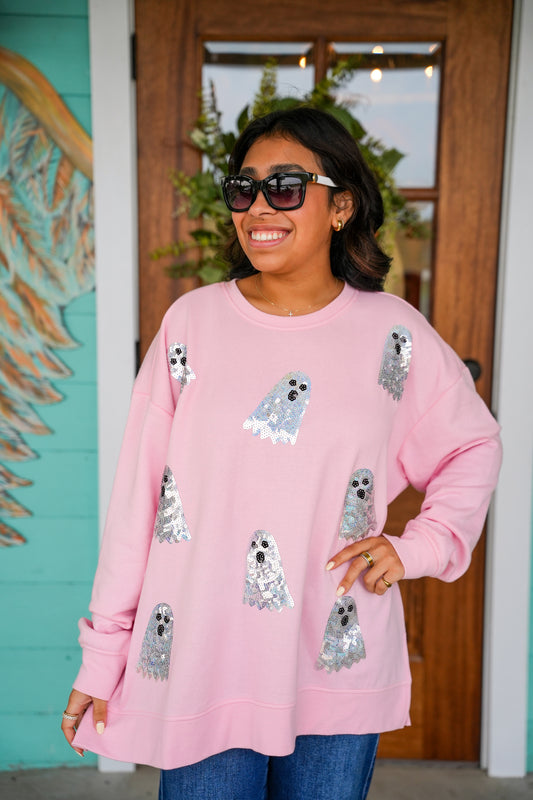 Ghost Sparkle Sweatshirt - One Size