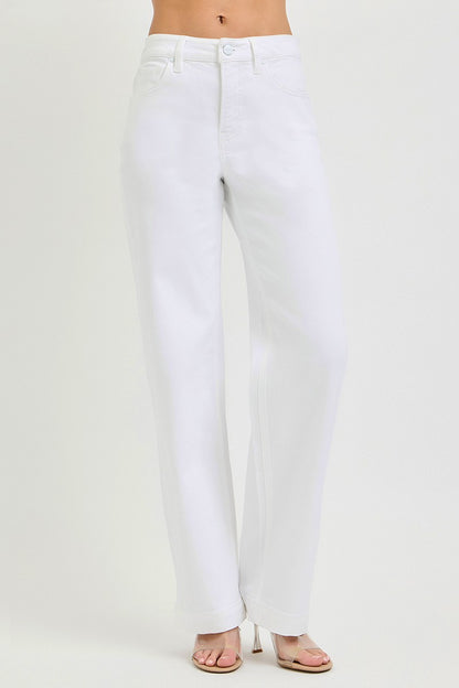 Risen White HR Wide Baggy Denim