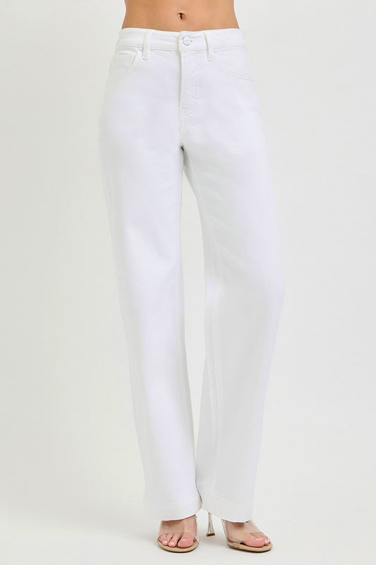 Risen White HR Wide Baggy Denim