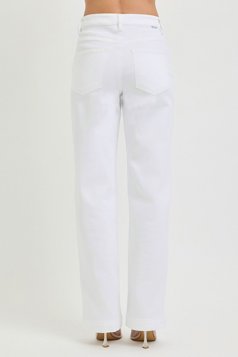 Risen White HR Wide Baggy Denim