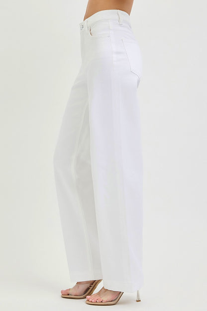 Risen White HR Wide Baggy Denim