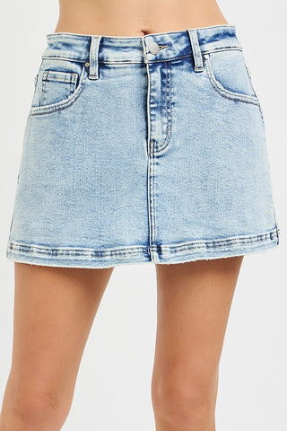 Light Denim High Rise Skort