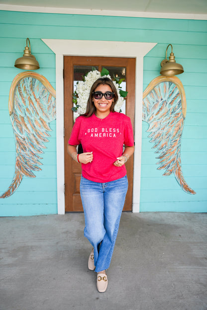 God Bless America Red Tee