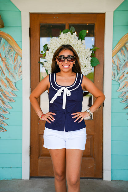 Navy Timeless Tie Top