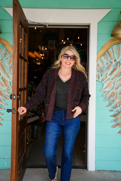 Black V-Neck Gold Detail Tee