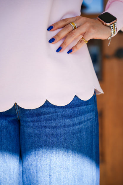 Layerz Charlotte LOVE Scallop Top