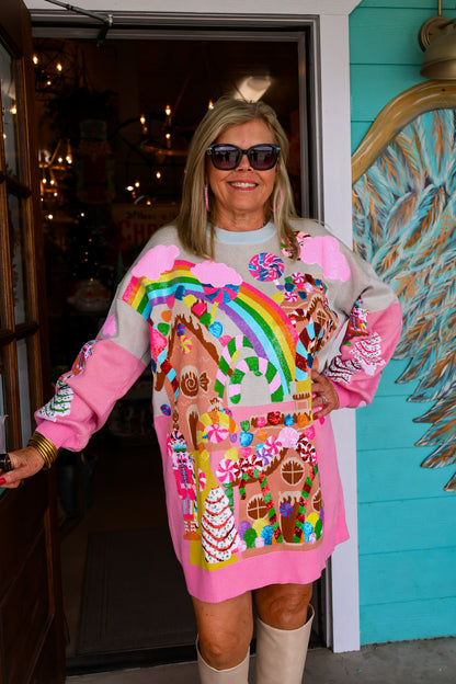 Queen of Sparkles Candyland Sweater Dress