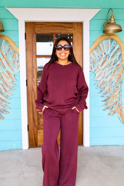 Merlot Truffle Cloud Fleece Half Zip