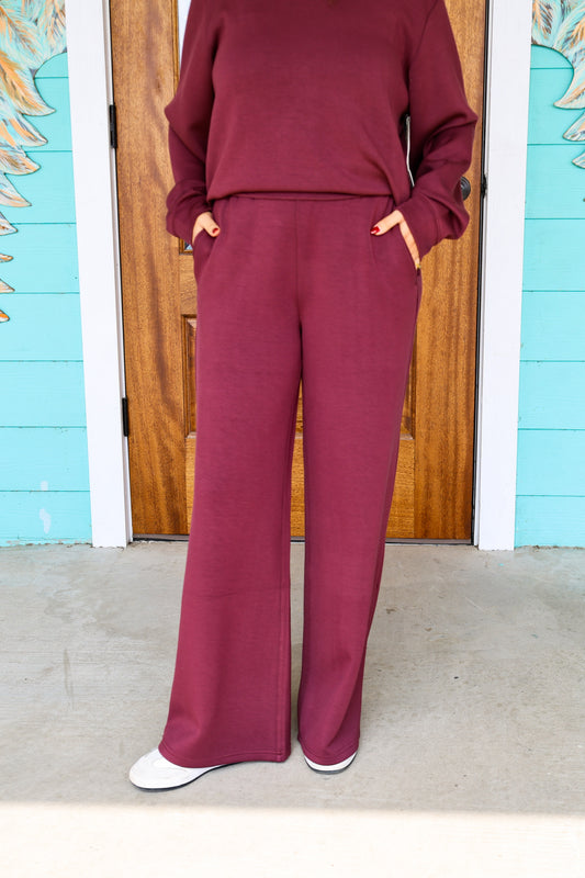 Merlot Truffle Cloud Fleese Pants