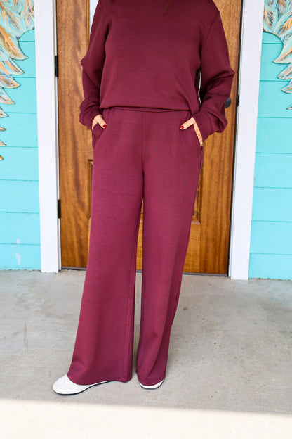 Merlot Truffle Cloud Fleese Pants
