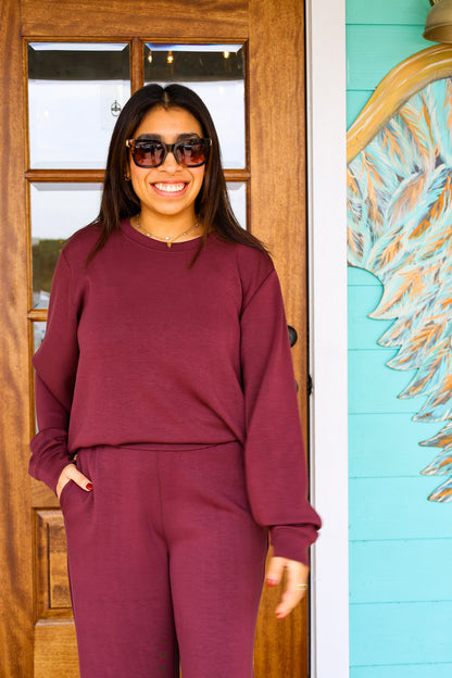Merlot Truffle Cloud Fleece Half Zip