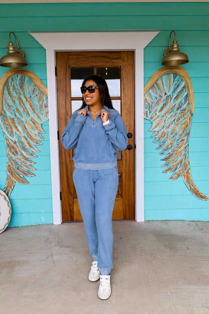 Barefoot Dreams Blue Dusk Brushsed Fleece Jogger