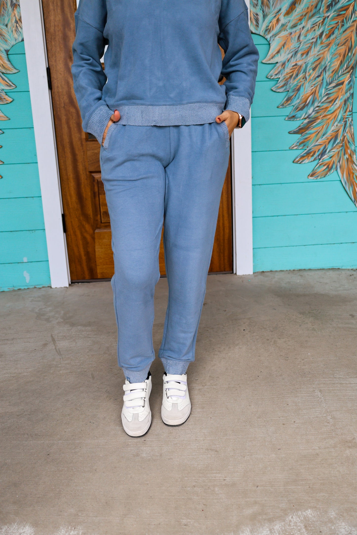 Barefoot Dreams Blue Dusk Brushsed Fleece Jogger