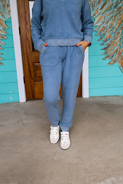 Barefoot Dreams Blue Dusk Brushsed Fleece Jogger