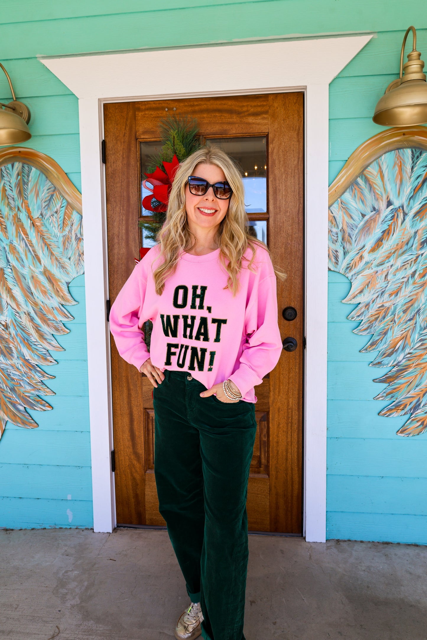 Risen Dark Green Barrel Coruroy Pants