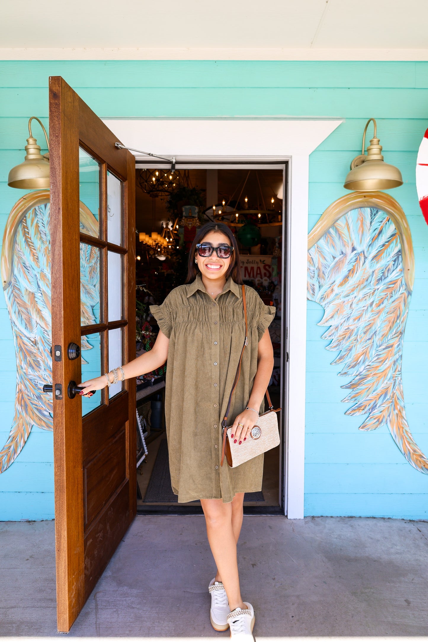 Khaki Corduroy Ellie Dress