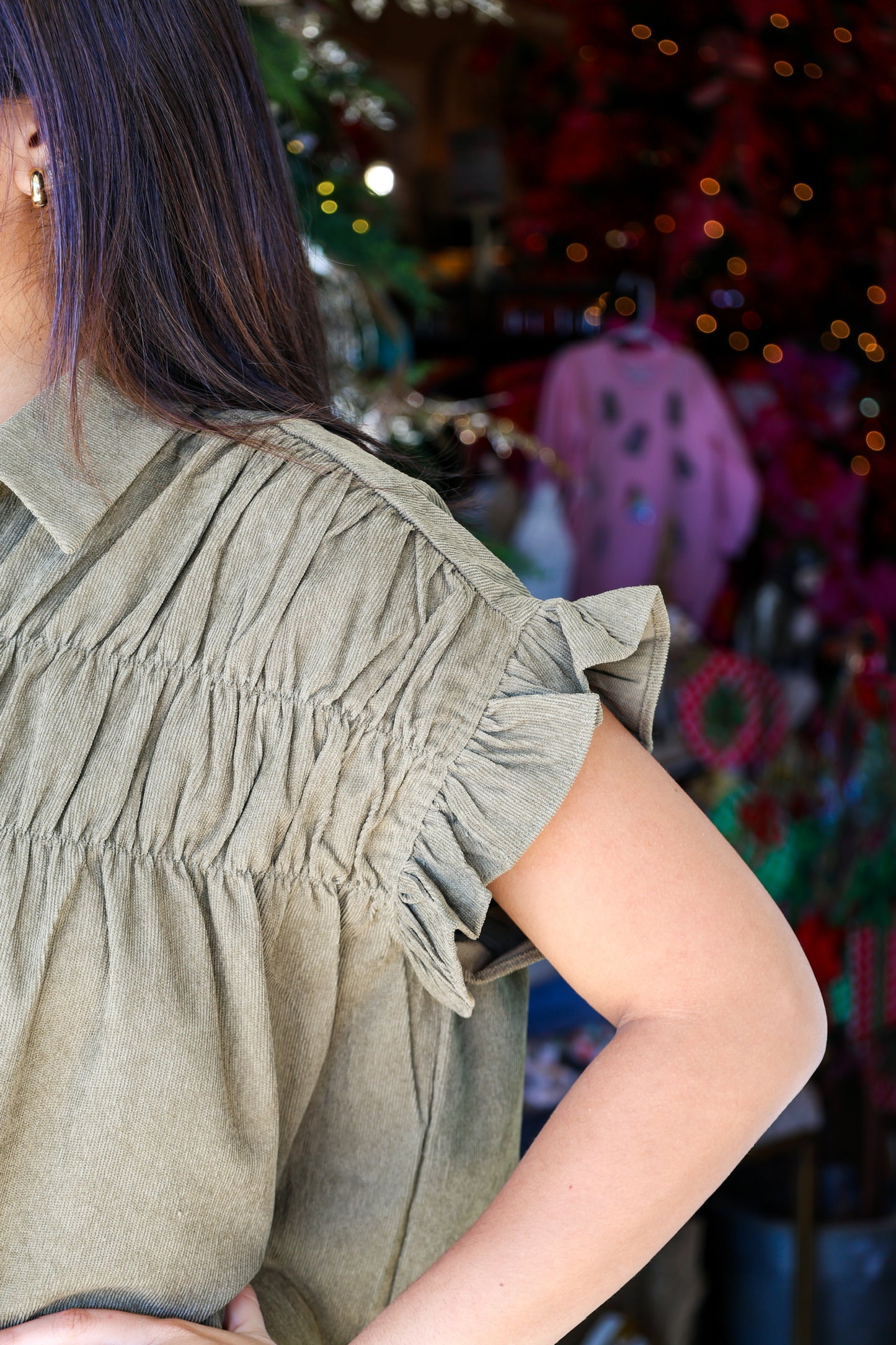 Khaki Corduroy Ellie Dress