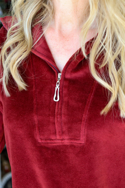 Bordeaux Cristy Half Zip Top