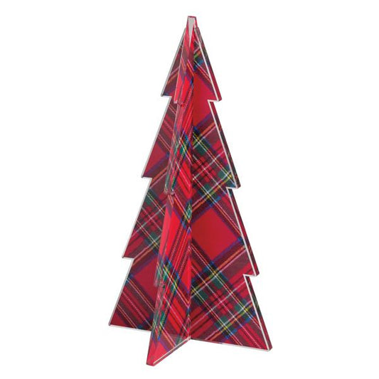 Red Acrylic Tartan Plaid Tree