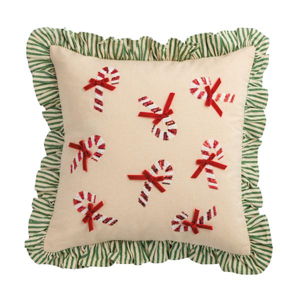 Candy Cane Sequin Pillow