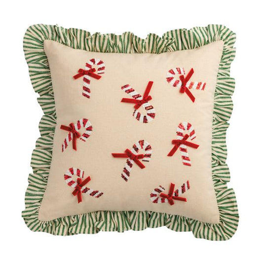 Candy Cane Sequin Pillow