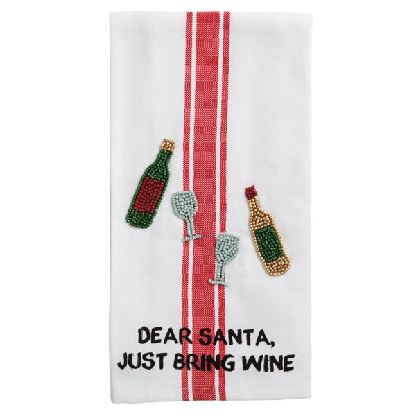 Wine Beaded Cmas Towel