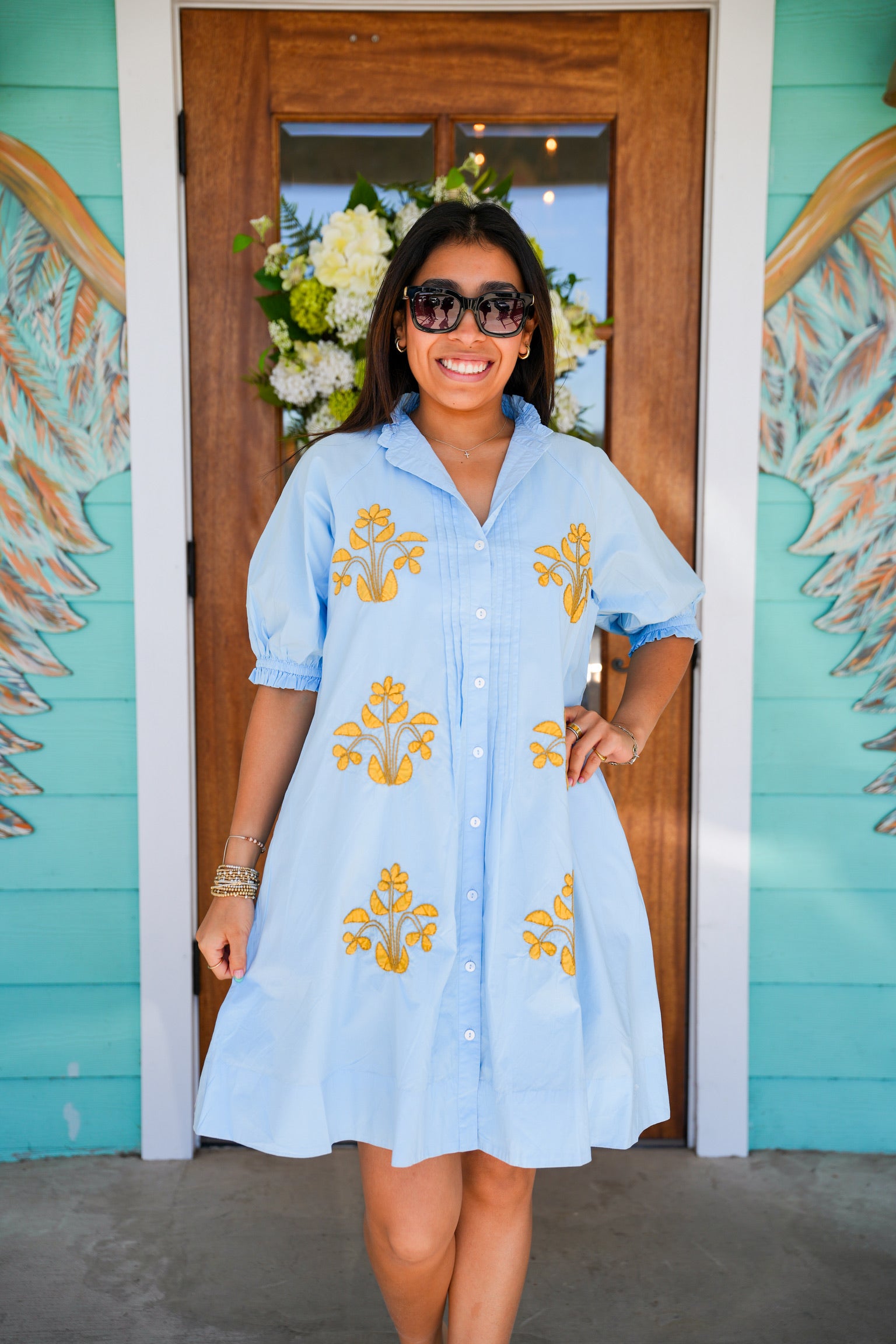 Uncle Frank Blue Block Embroidered Dress – Rhinestone Angel Uncle Frank Blue Block Embroidered Dress – Rhinestone Angel