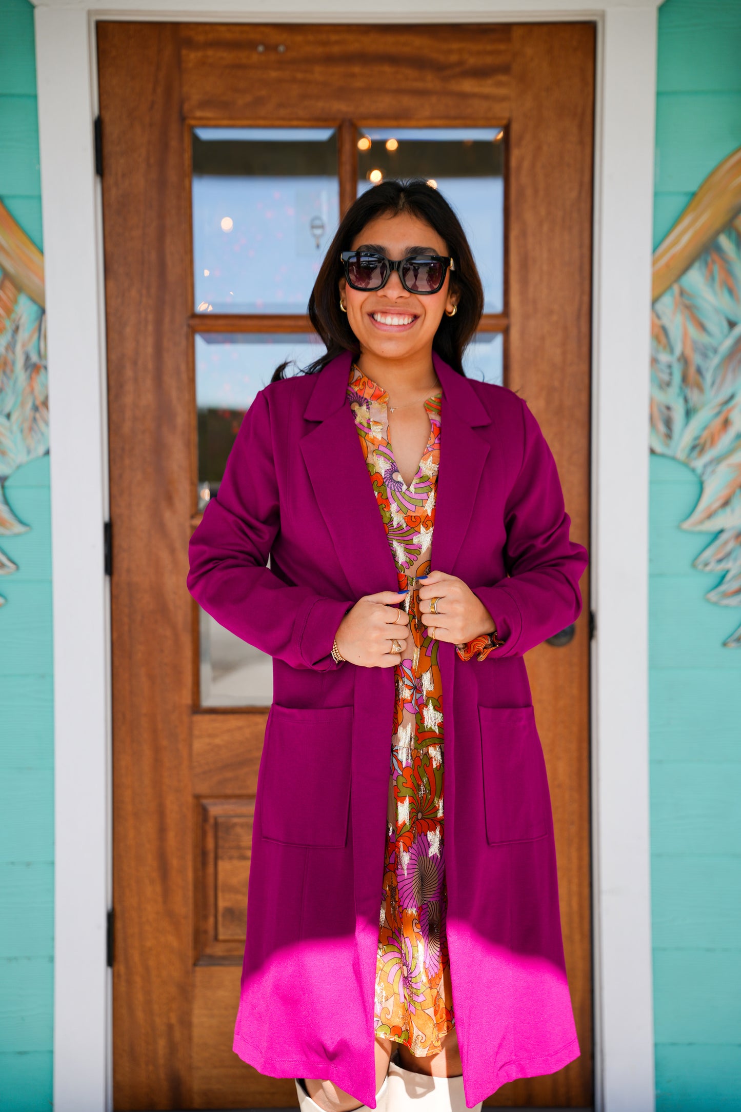 Merlot Chic Midi Blazer Jacket