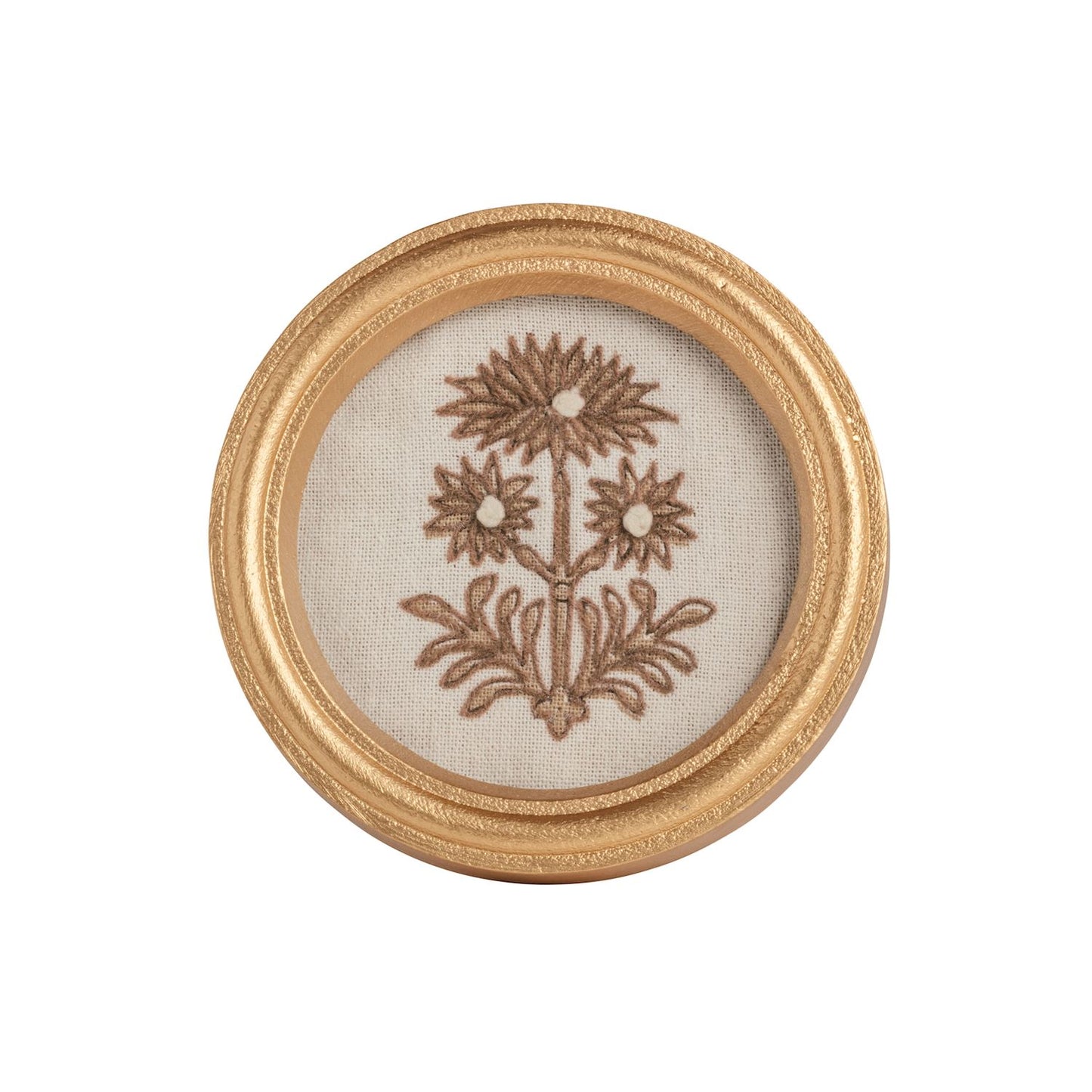 Circle Framed Block Print Flower