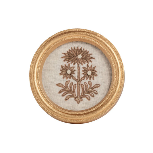 Circle Framed Block Print Flower