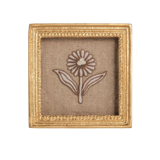 Square Framed Block Print Flower