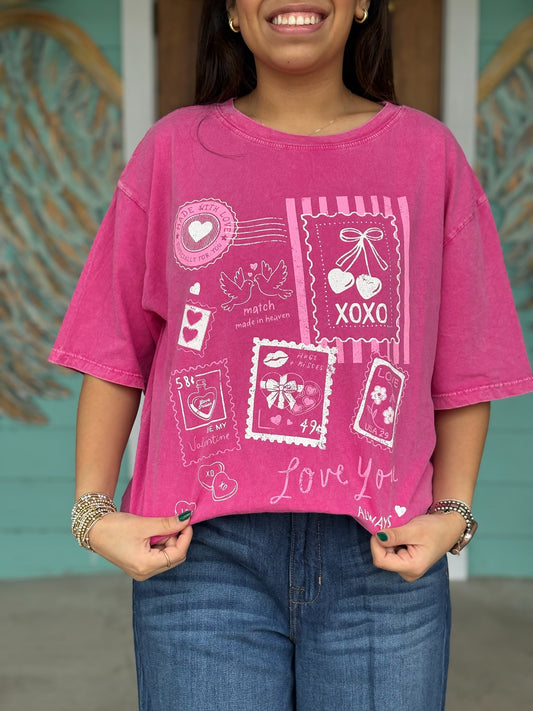 Magenta Love You Always Tee