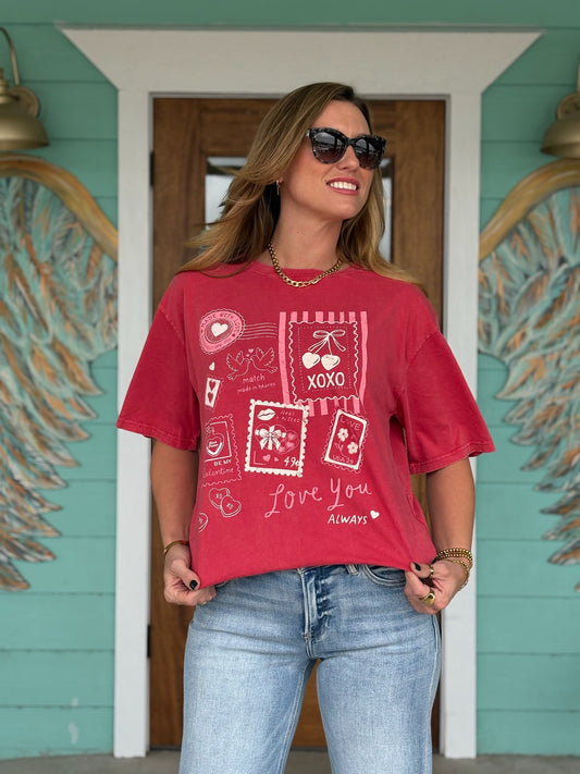 Red Love You Always Tee