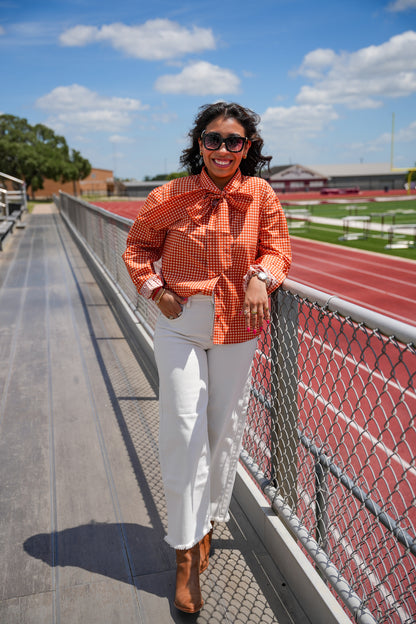 Burnt Orange Sadie Tie Detail Top