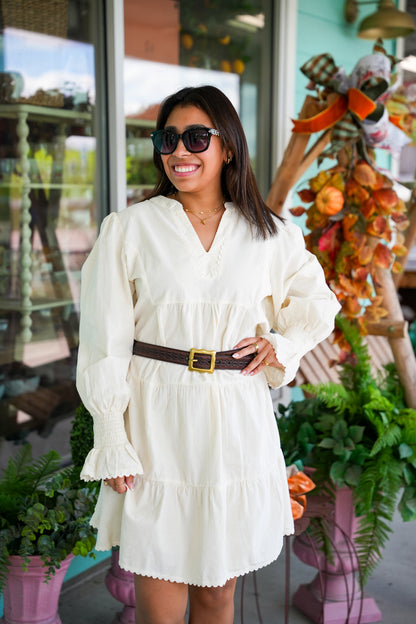 Cream Corduroy Candice Dress