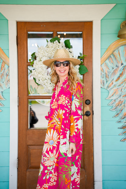 Uncle Frank Fuchsia Floral Patio Dress