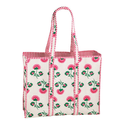 PEONY BLOCK PRINT TOTE
