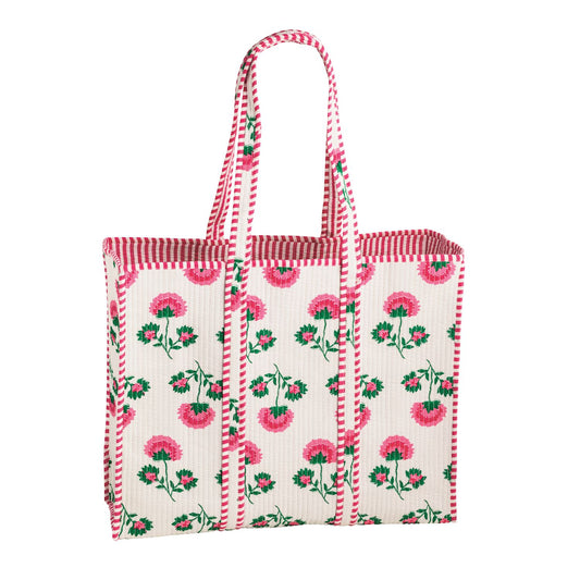 PEONY BLOCK PRINT TOTE