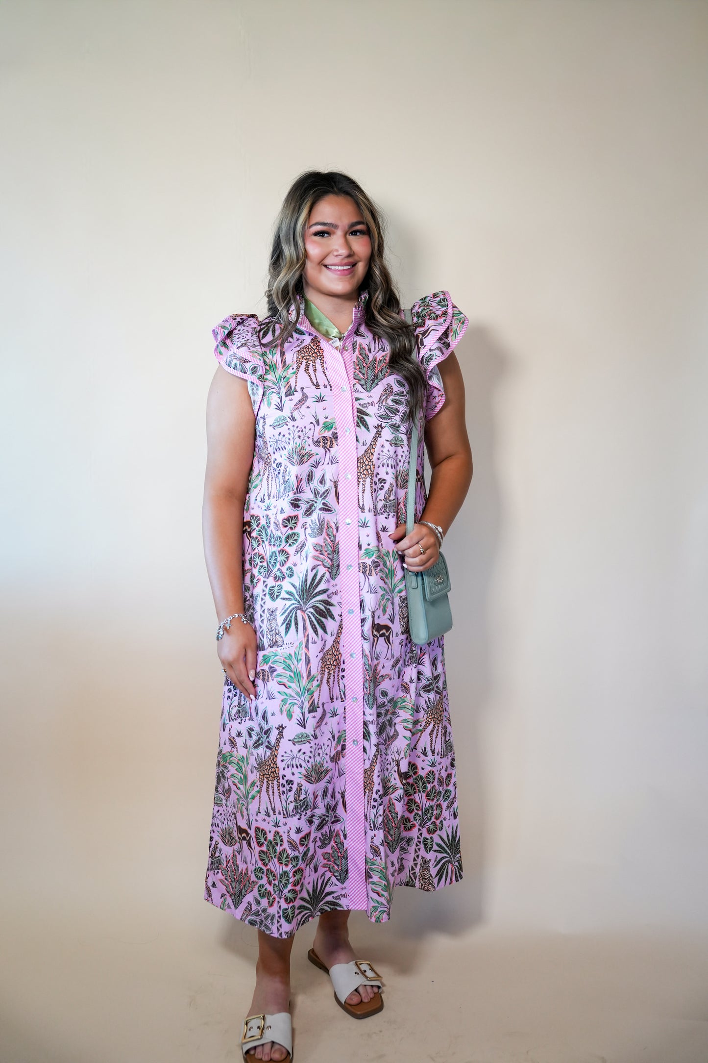 Pink Wild Jungle Print Dress